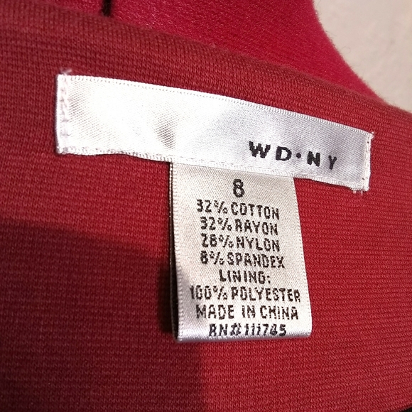 WD.NY Sz 8 Red Christmas Holiday Zip Up Rivet Stretch Blazer Jacket - Picture 9 of 9